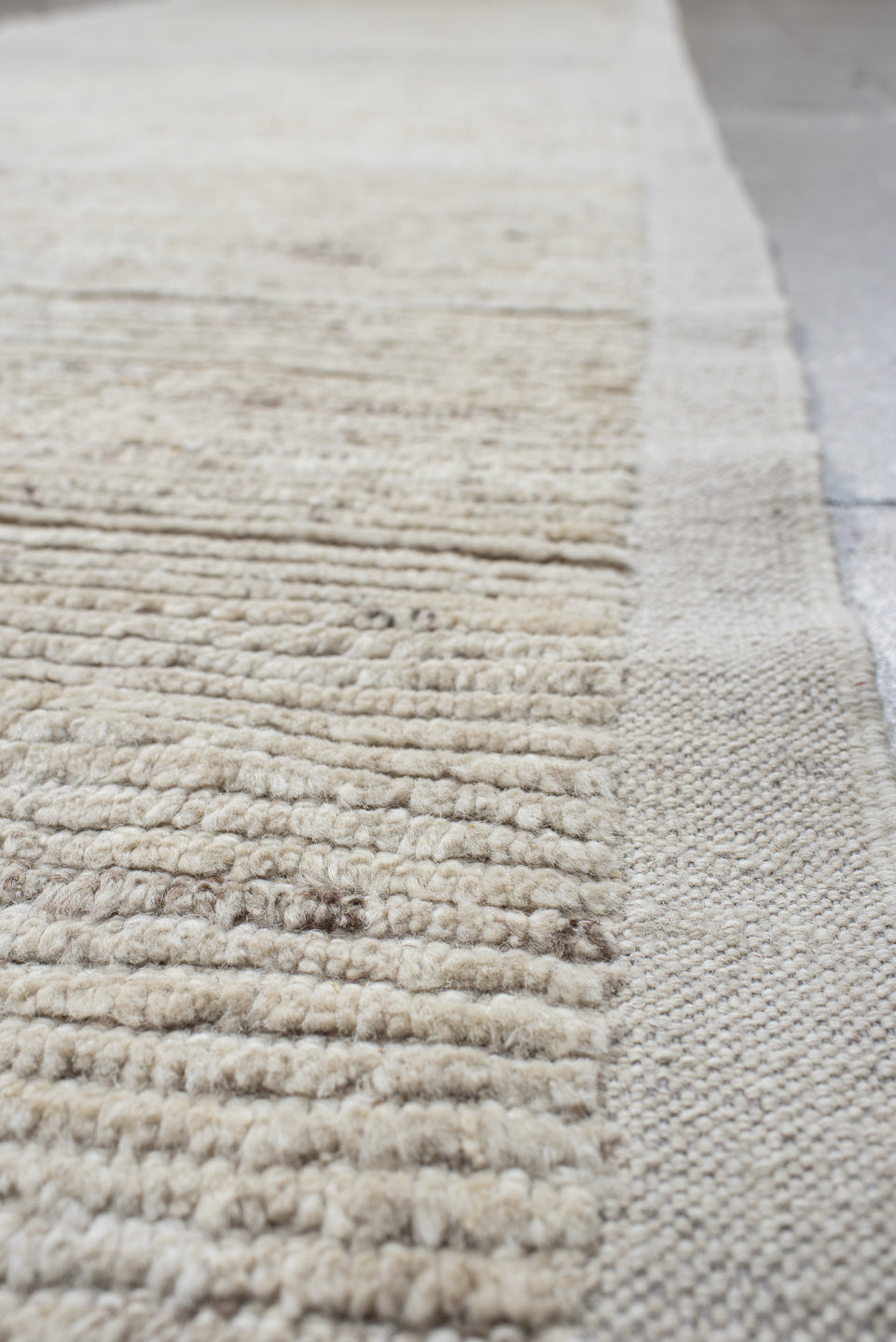 3' x 18' one-of-a-kind handmade vintage Tulu runner rug. Color palette: ivory, cream, taupe, charcoal, beige, gray, black