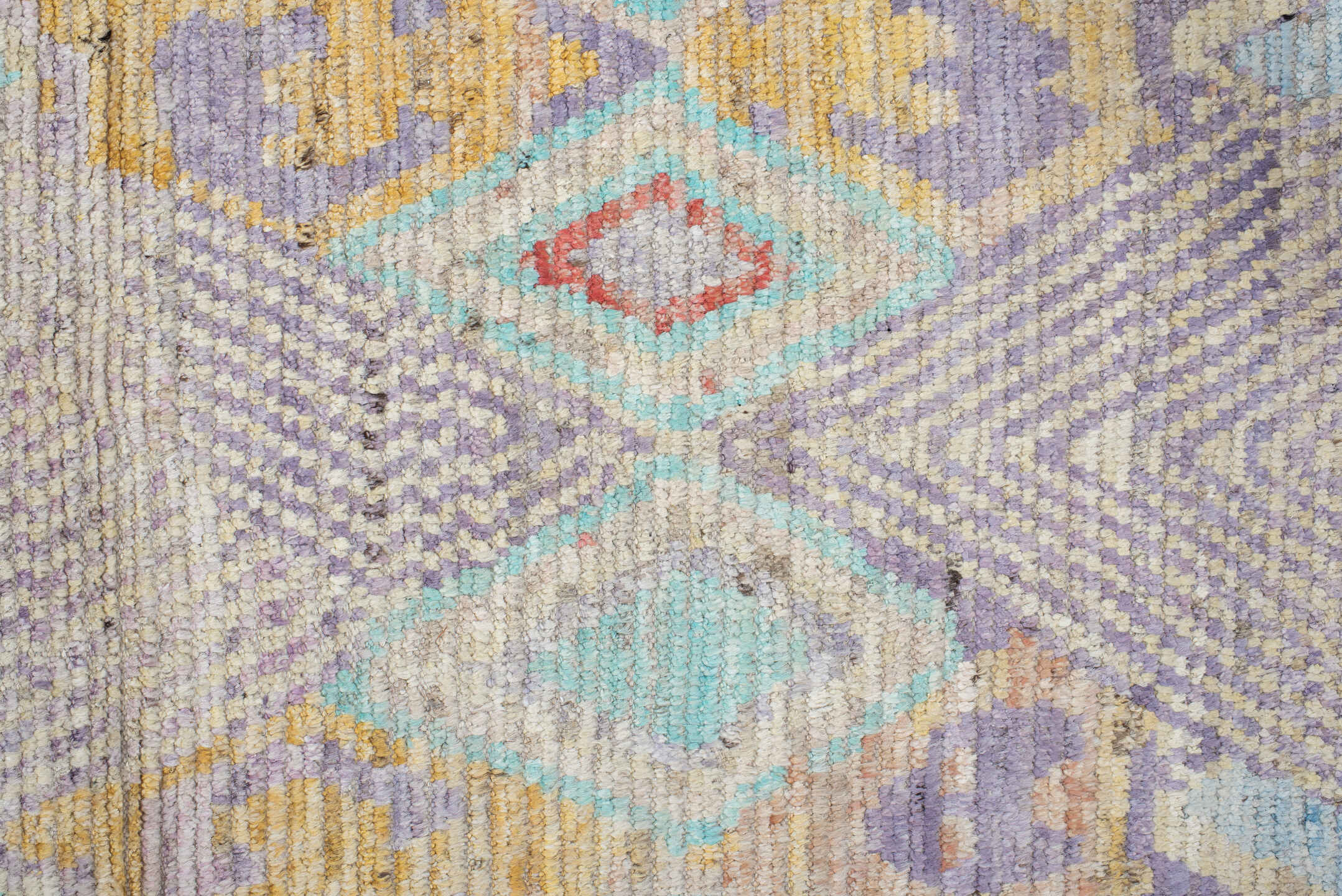 9' x 13' one-of-a-kind handmade vintage Tulu large size rug. Color palette: blue, light gray, off-white, gray, pink, brown