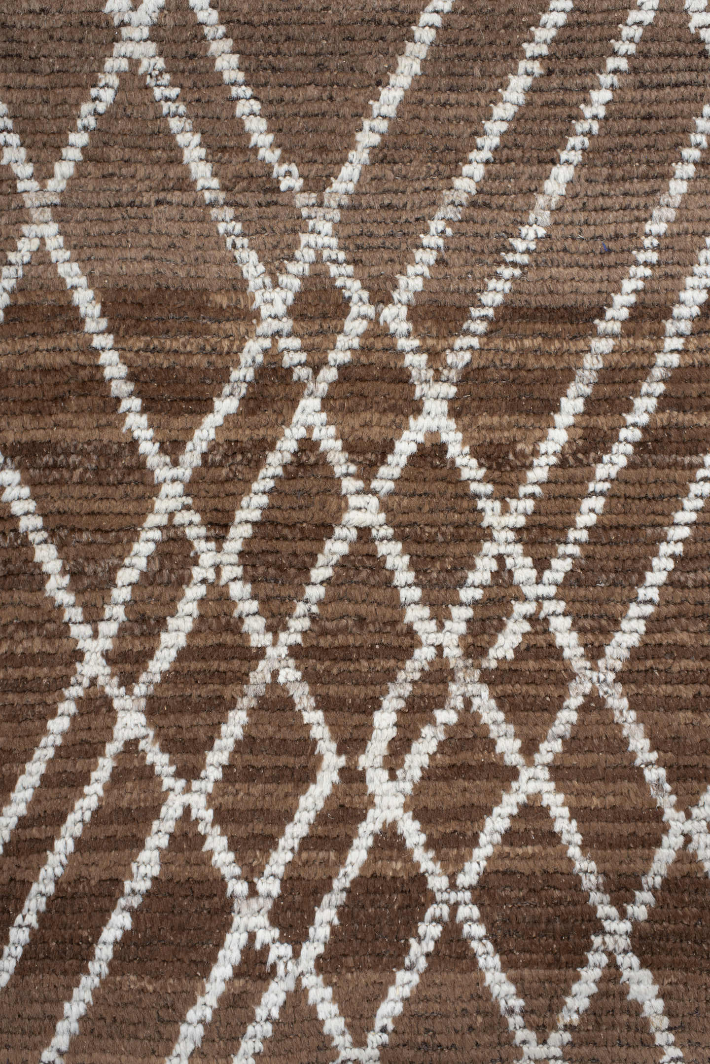 3' x 15' one-of-a-kind handmade vintage Tulu runner rug. Color palette: brown, ivory, taupe, charcoal, beige, gray, black