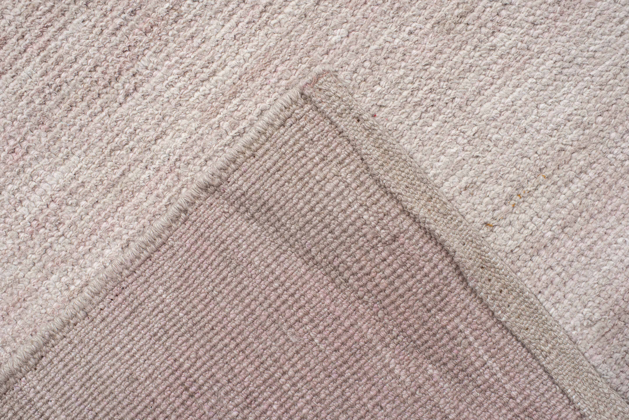 11' x 15' one-of-a-kind handmade vintage Tulu oversize rug. Color palette: blush, ivory, rose, taupe, pink, red, beige, gray