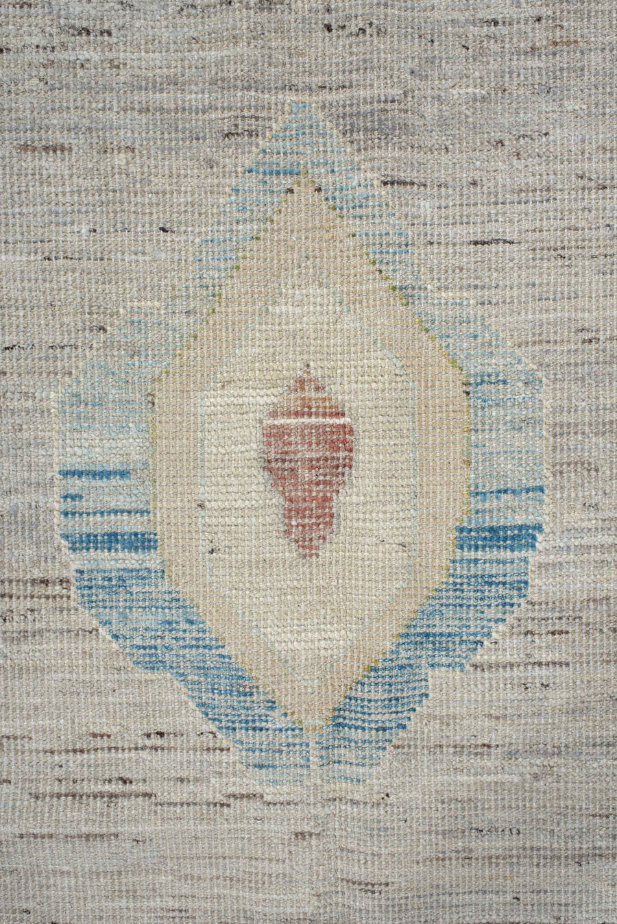 9' x 13' one-of-a-kind handmade vintage Oushak large size rug. Color palette: ivory, pale aqua, beige, sand, muted gold