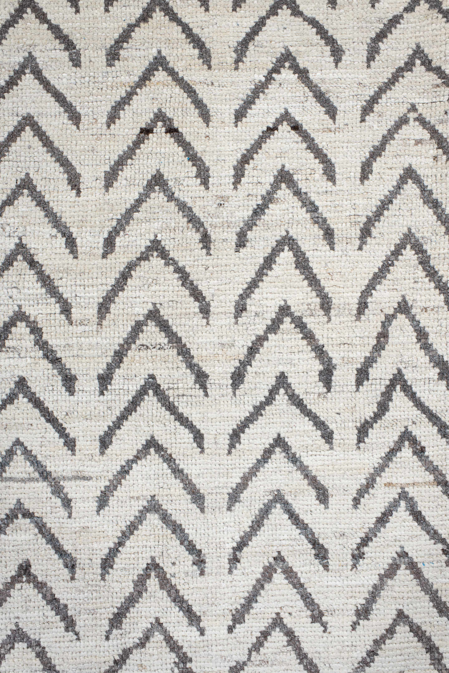 8' x 9' one-of-a-kind handmade vintage Tulu rug. Color palette: ivory, charcoal, taupe, gray, black, beige