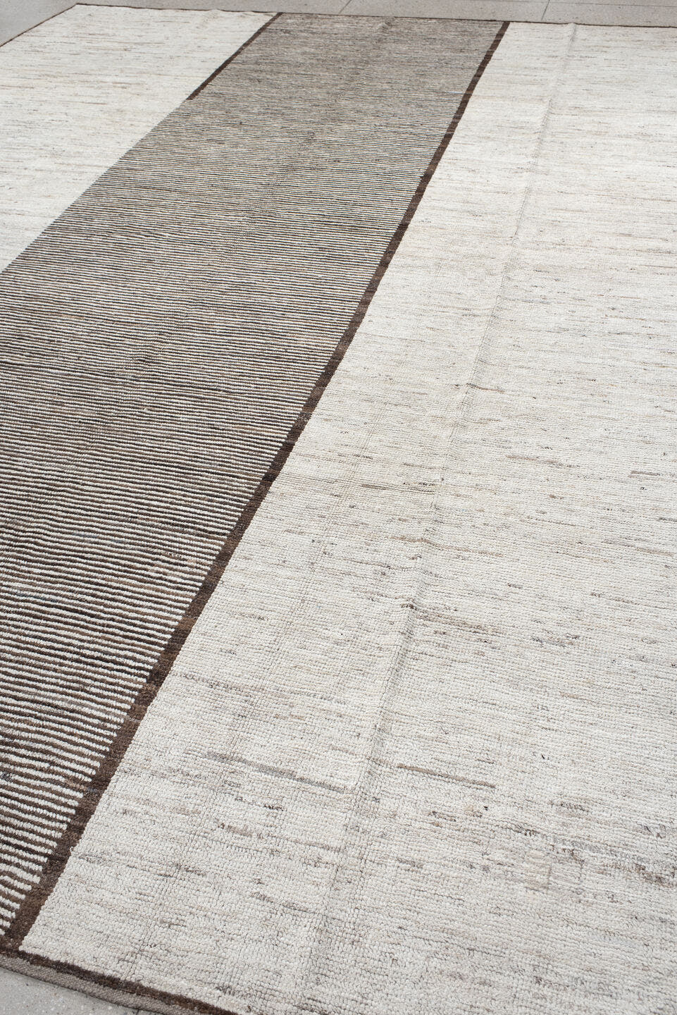 10' x 14' one-of-a-kind handmade vintage Tulu large size rug. Color palette: ivory, brown, taupe, charcoal, beige, gray
