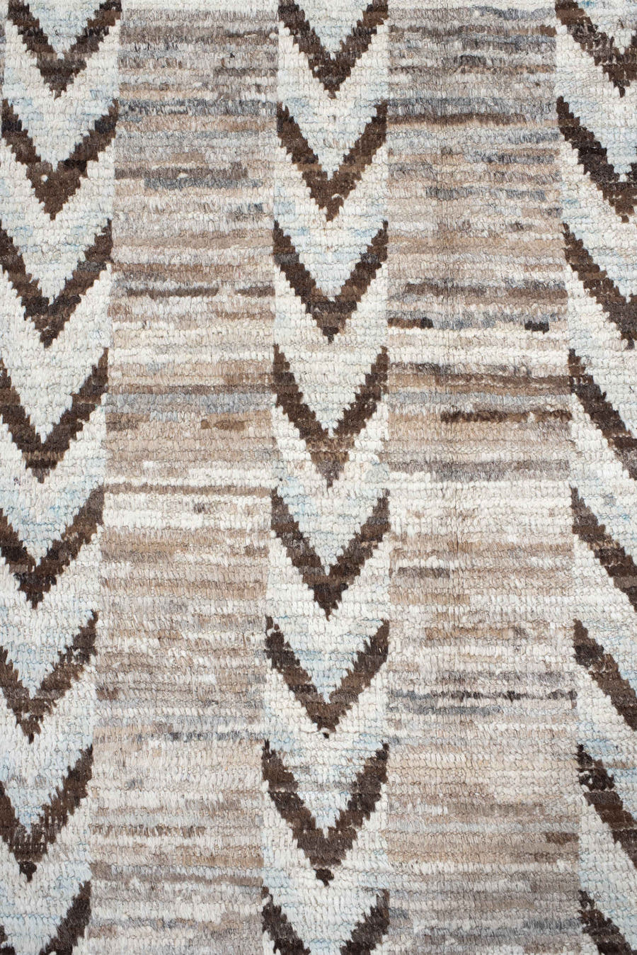 12' x 15' one-of-a-kind handmade vintage Tulu oversize rug. Color palette: ivory, taupe, brown, gray, charcoal, beige, black