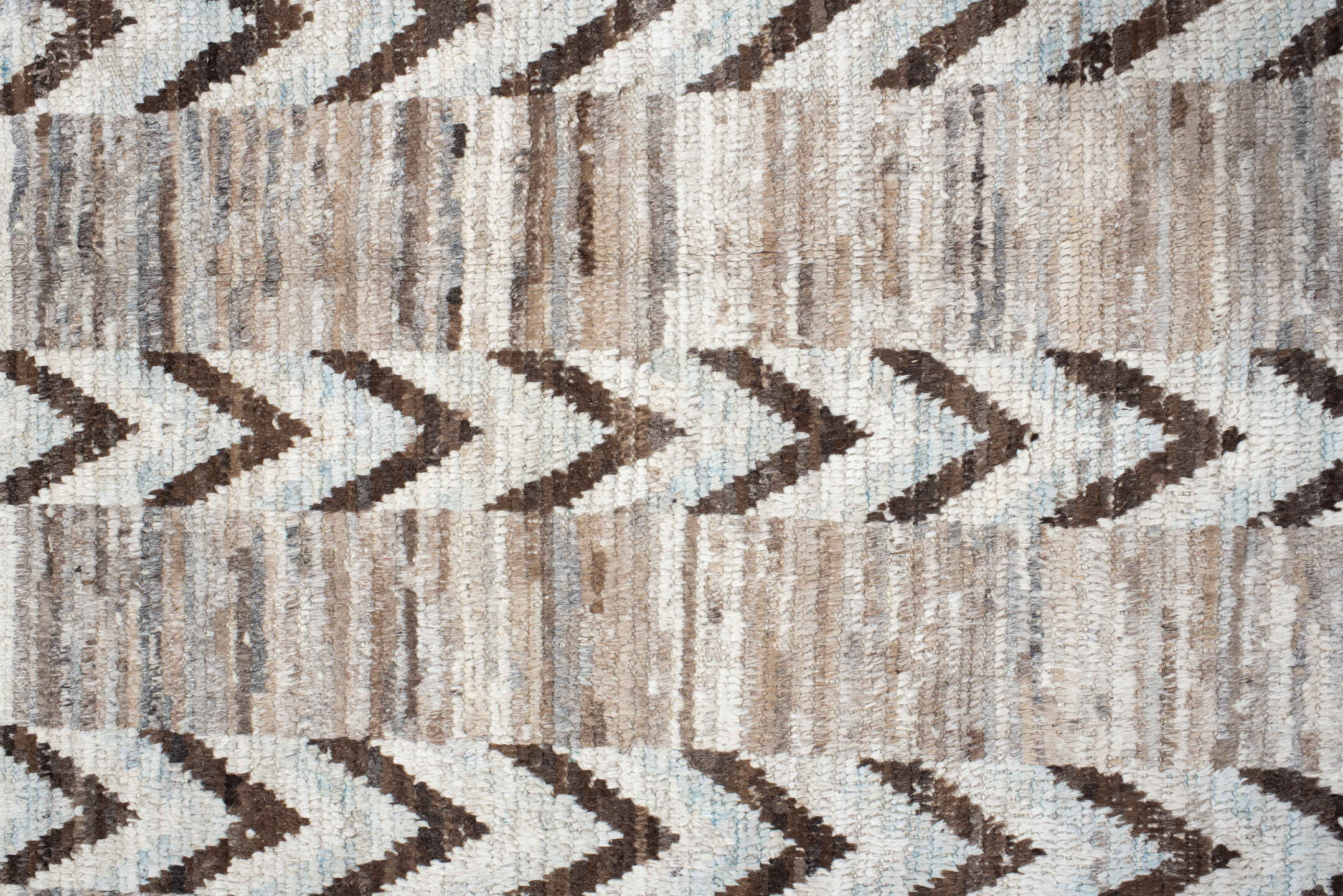 12' x 15' one-of-a-kind handmade vintage Tulu oversize rug. Color palette: gray, pink, black, off-white, light gray, brown