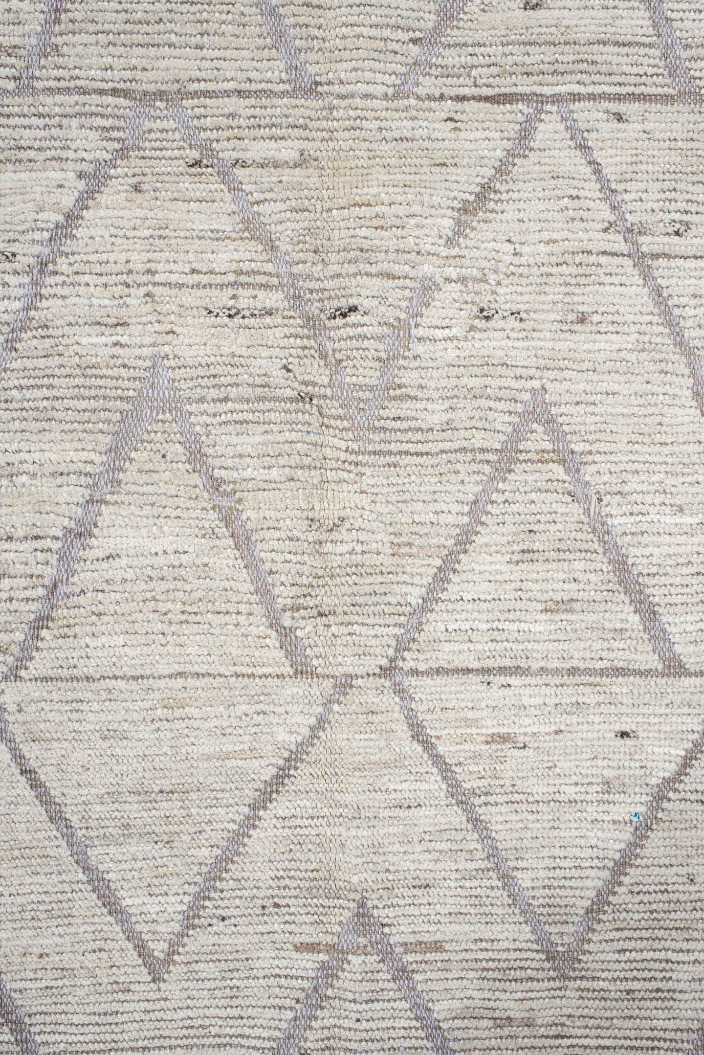 13' x 14' one-of-a-kind handmade vintage Tulu oversize rug. Color palette: ivory, taupe, gray, greige, beige