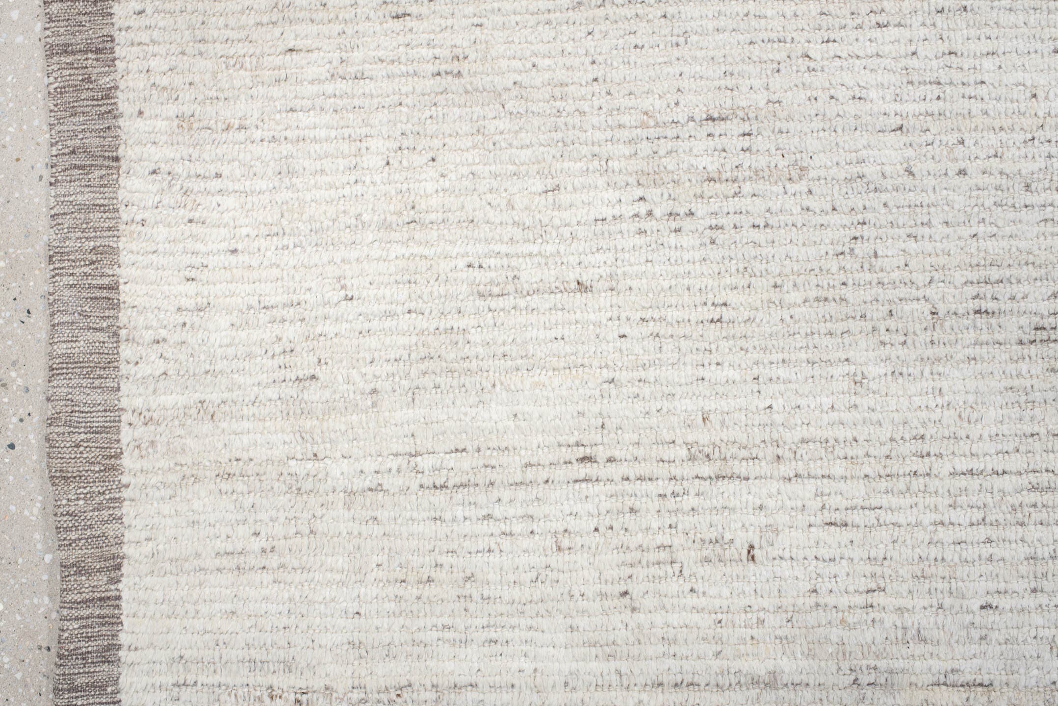 12' x 14' one-of-a-kind handmade vintage Tulu oversize rug. Color palette: ivory, taupe, beige, gray