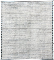 12' x 14' one-of-a-kind handmade vintage Tulu oversize rug. Color palette: ivory, charcoal, slate, sky_blue, gray, black