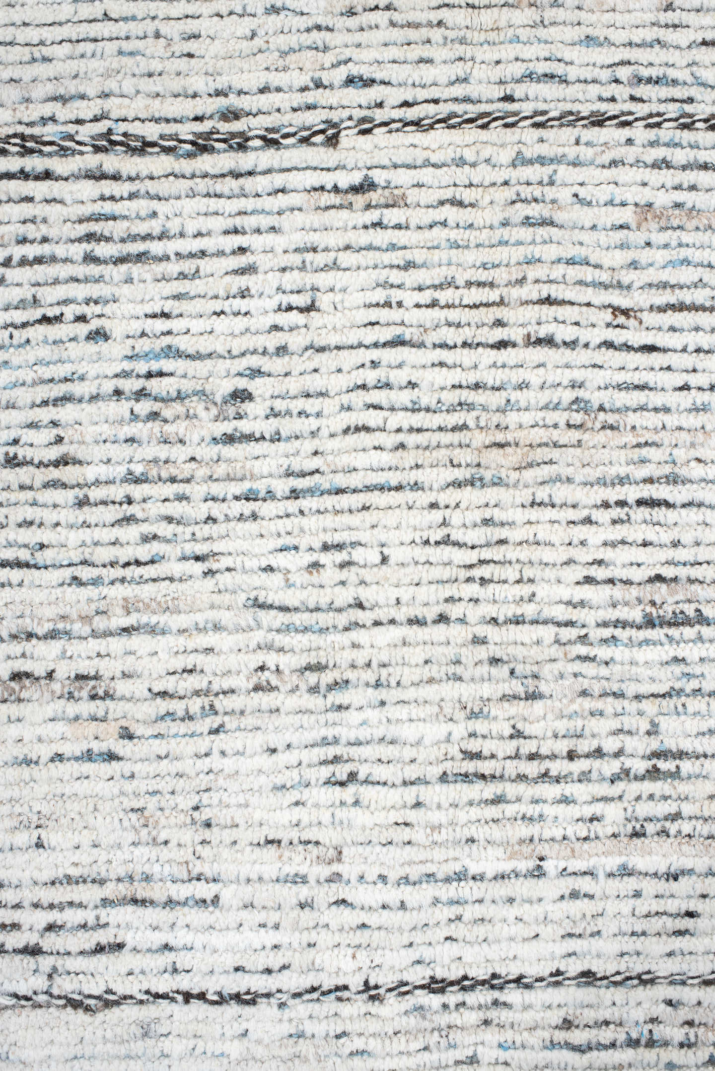 12' x 14' one-of-a-kind handmade vintage Tulu oversize rug. Color palette: ivory, charcoal, slate, sky_blue, gray, black