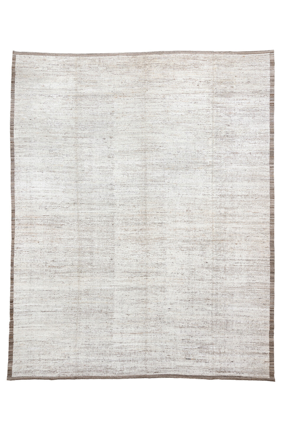 12' x 15' one-of-a-kind handmade vintage Tulu oversize rug. Color palette: dark gray, gainsboro, gray, light gray, linen