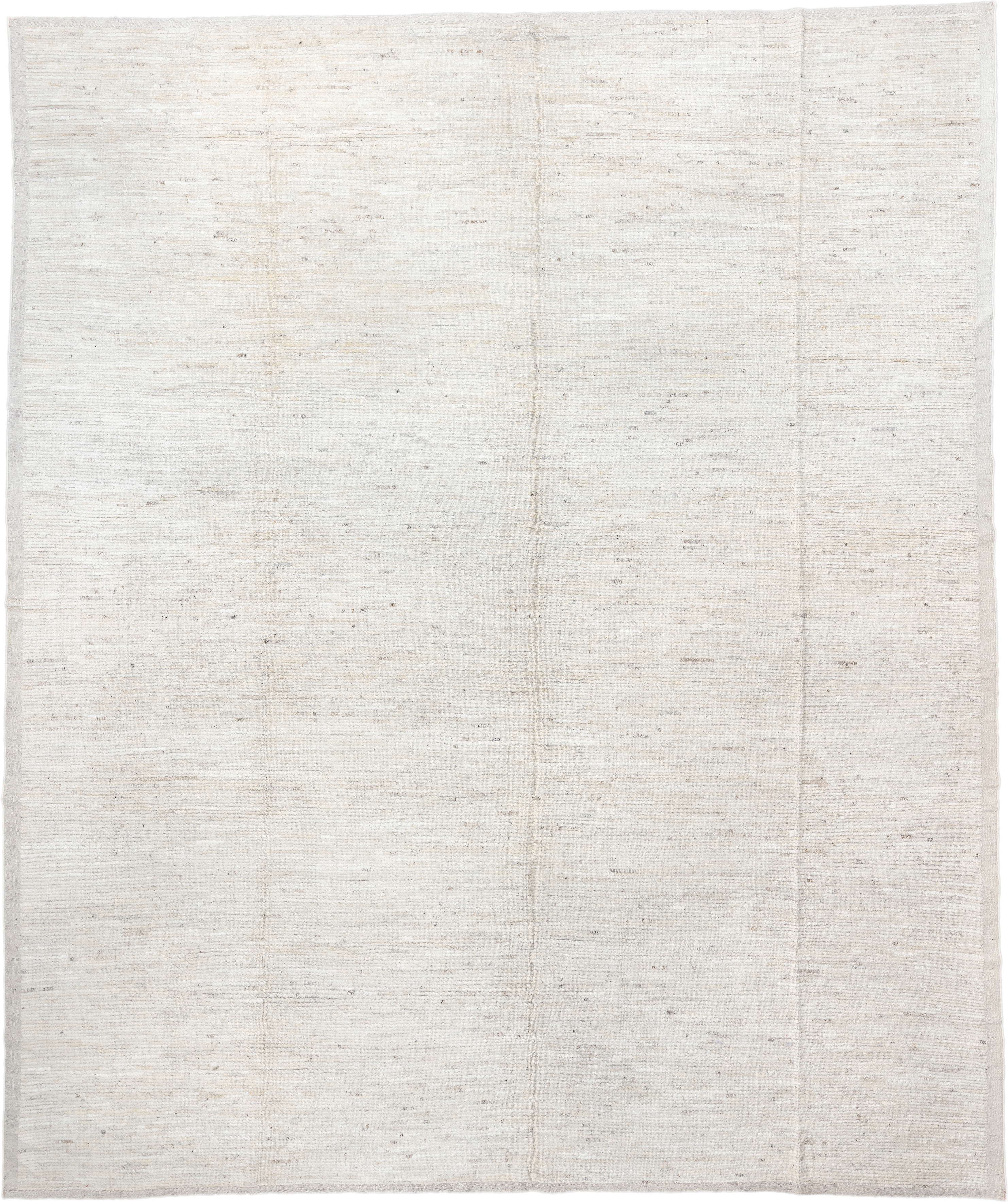 12' x 15' one-of-a-kind handmade vintage Tulu oversize rug. Color palette: ivory, cream, beige, taupe, light gray, gray
