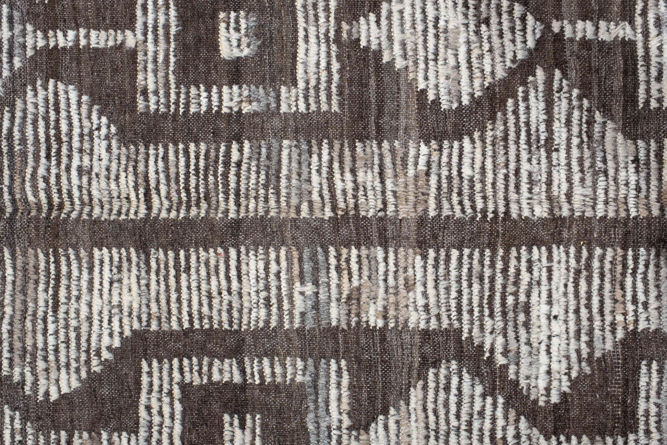 13' x 15' one-of-a-kind handmade vintage Tulu oversize rug. Color palette: brown, dark gray, dim gray, gainsboro, gray