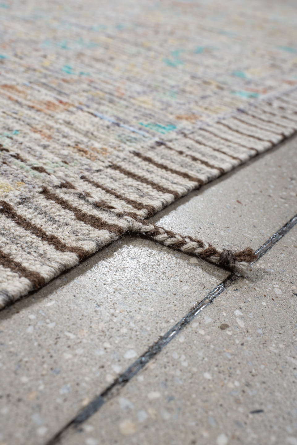 4' x 20' one-of-a-kind handmade vintage Tulu runner rug. Color palette: ivory, taupe, sky_blue, peach, gold, lavender, camel