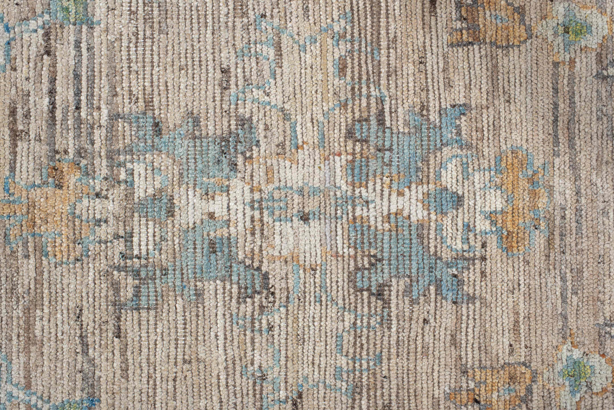 10' x 14' one-of-a-kind handmade vintage Oushak large size rug. Color palette: gray, light gray, off-white, pink, brown