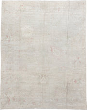 10' x 12' one-of-a-kind handmade vintage Tulu large size rug. Color palette: ivory, cream, blush, sage, taupe, pale gold