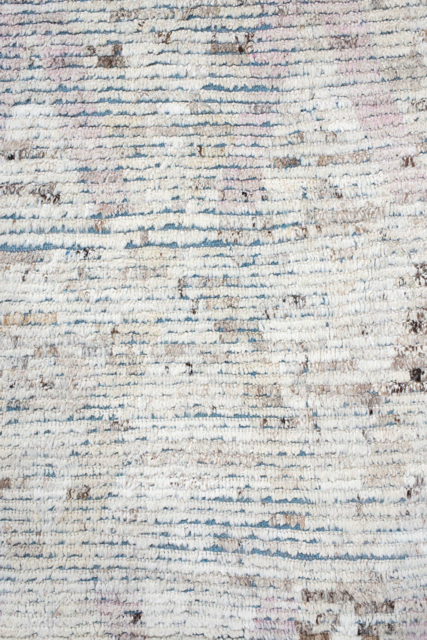 14' x 15' one-of-a-kind handmade vintage Tulu oversize rug. Color palette: ivory, pale blue, blush, taupe, beige, brown