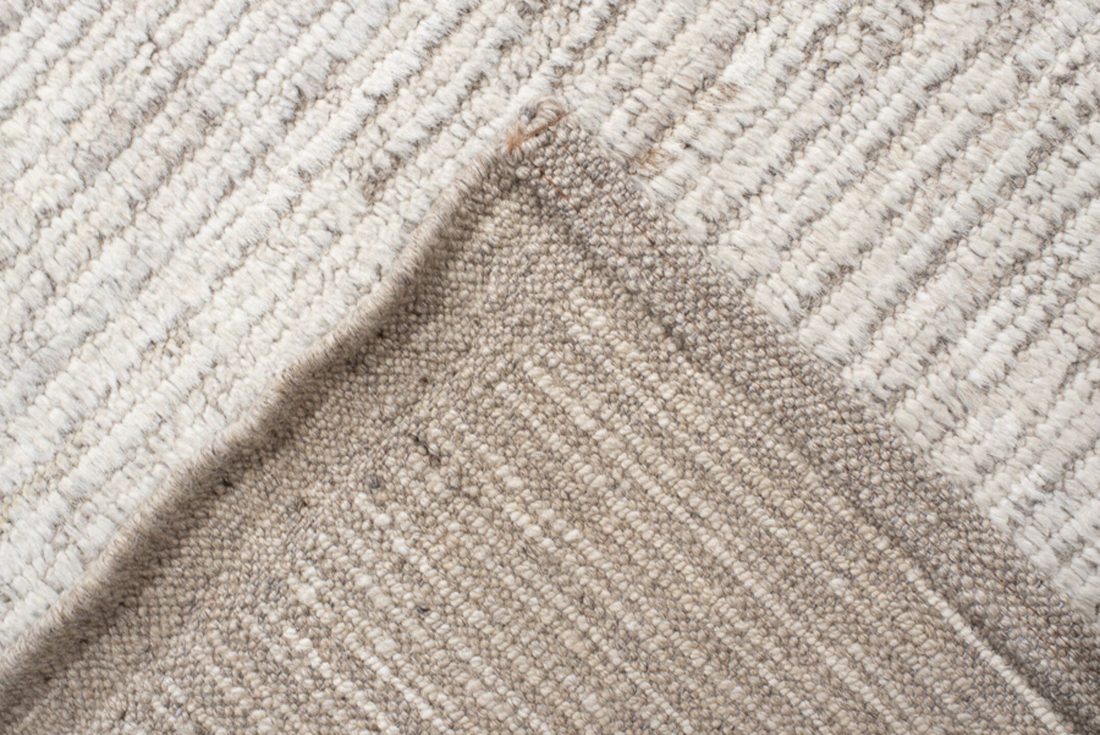 12' x 14' one-of-a-kind handmade vintage Tulu oversize rug. Color palette: ivory, cream, taupe, beige, camel, gray