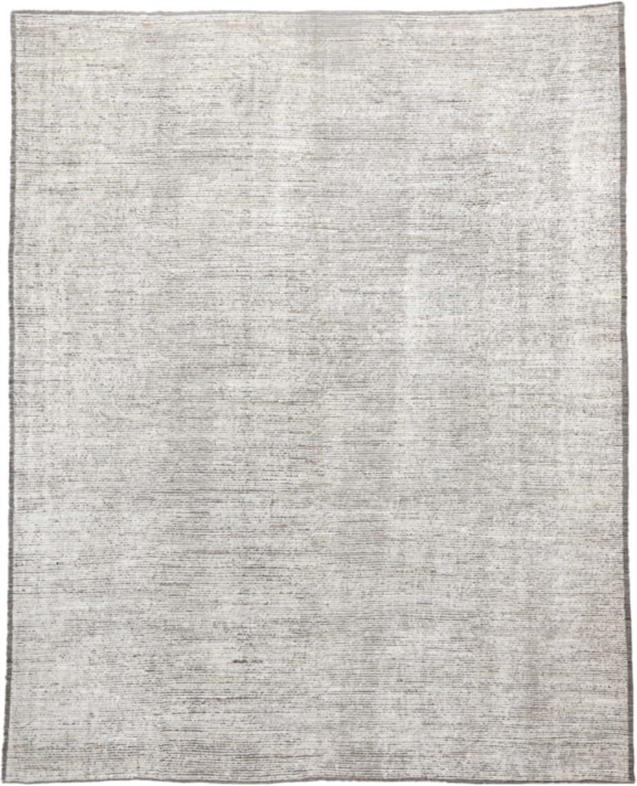 11' x 14' one-of-a-kind handmade vintage Tulu oversize rug. Color palette: ivory, taupe, gray, cream, charcoal, beige, black