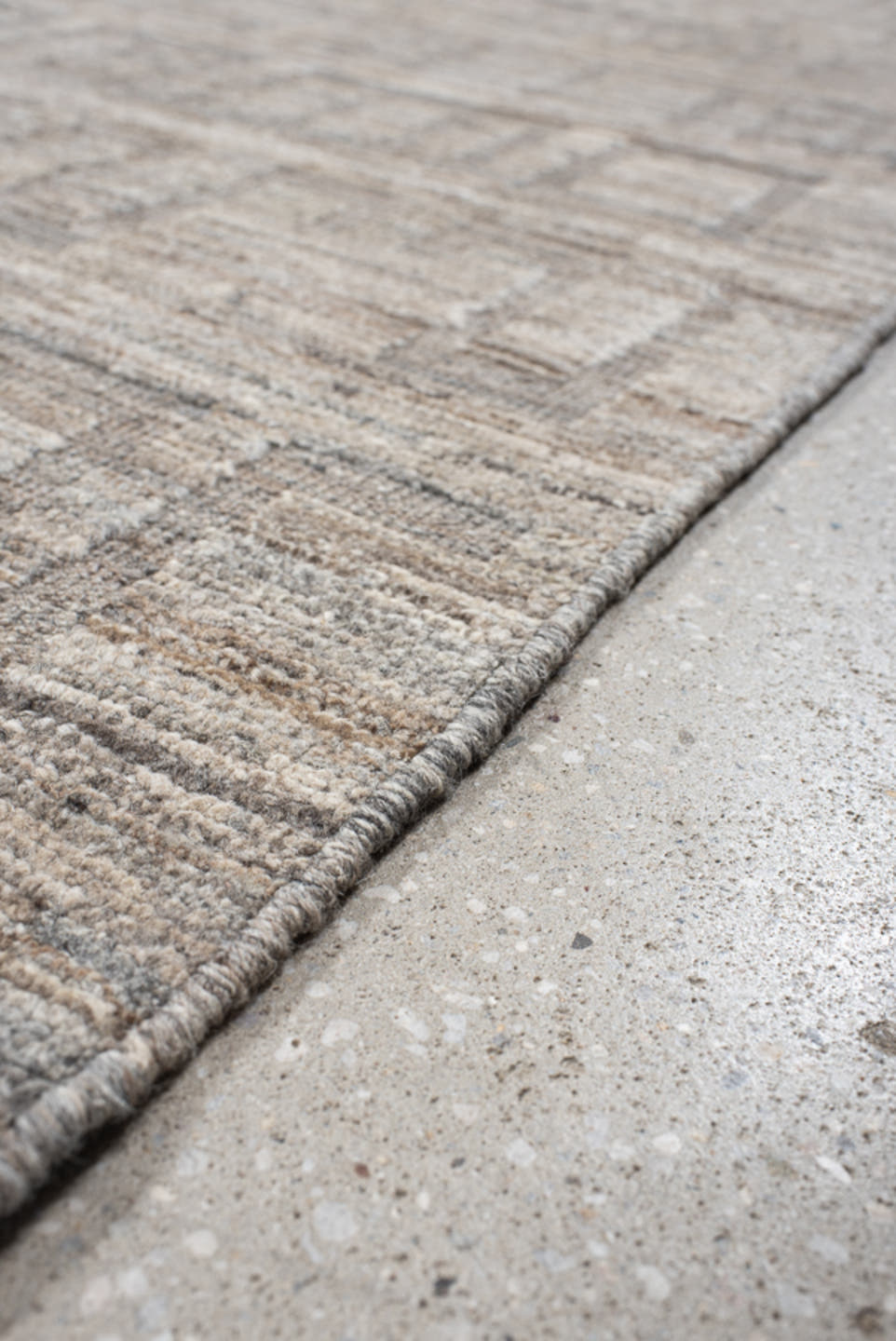 11' x 15' one-of-a-kind handmade vintage Tulu oversize rug. Color palette: ivory, taupe, gray, beige, cream