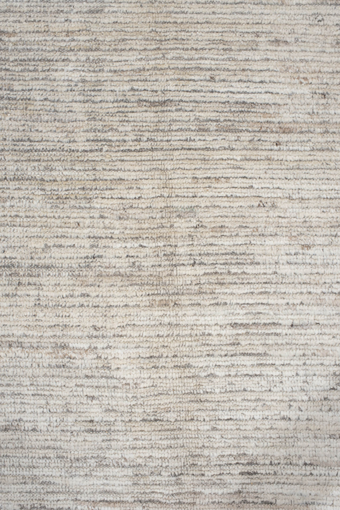 12' x 14' one-of-a-kind handmade vintage Tulu oversize rug. Color palette: ivory, taupe, gray, cream, beige