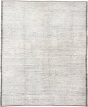 14' x 12' one-of-a-kind handmade vintage Tulu oversize rug. Color palette: ivory, taupe, gray, greige, beige