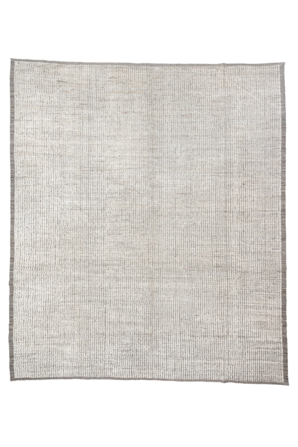 12' x 14' one-of-a-kind handmade vintage Tulu oversize rug. Color palette: dark gray, gainsboro, gray, light gray, off-white