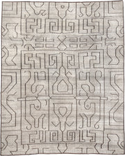 11' x 14' one-of-a-kind handmade vintage Tulu oversize rug. Color palette: ivory, brown, taupe, charcoal, beige, gray, black