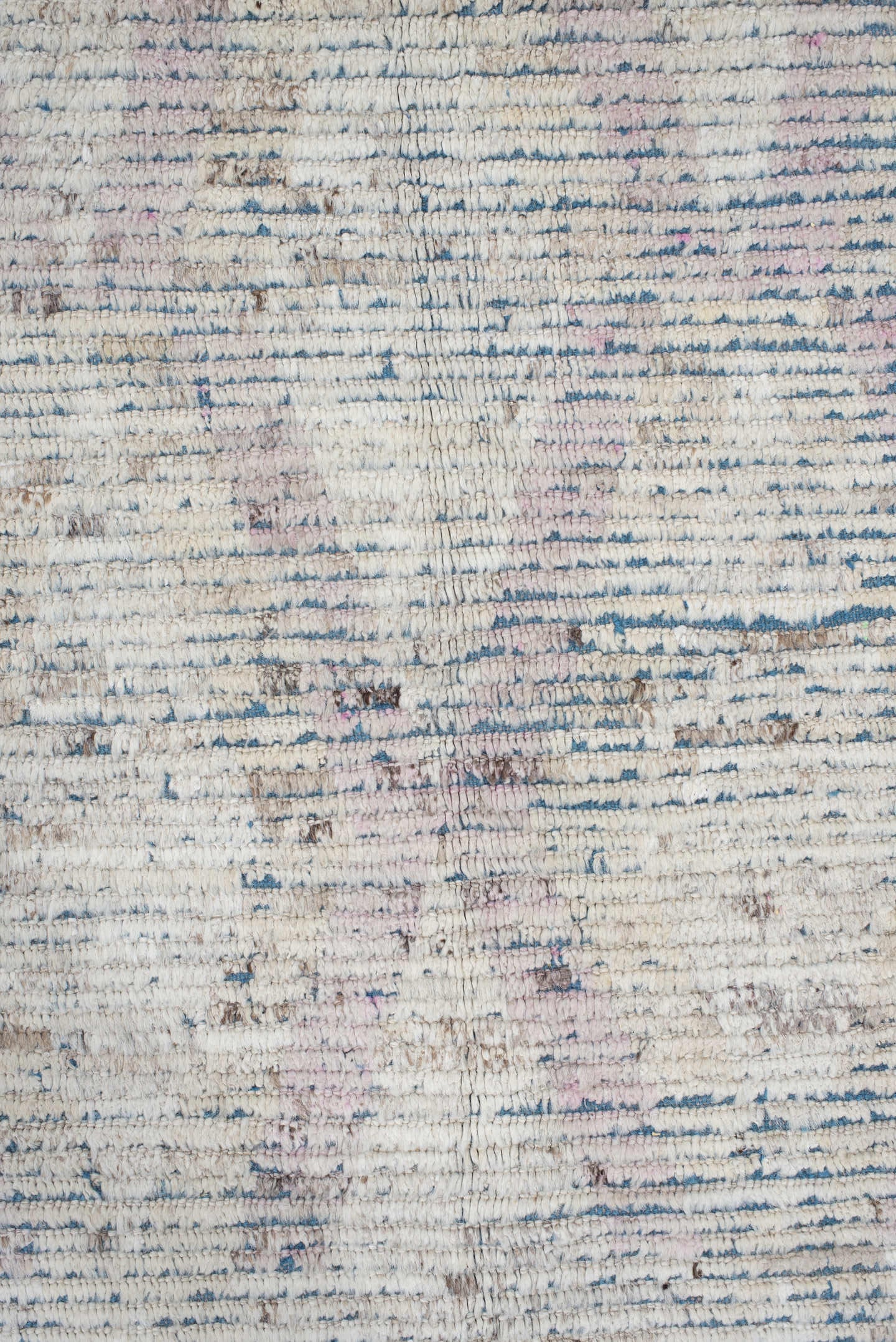 13' x 14' one-of-a-kind handmade vintage Tulu oversize rug. Color palette: ivory, slate, taupe, pale lavender, charcoal