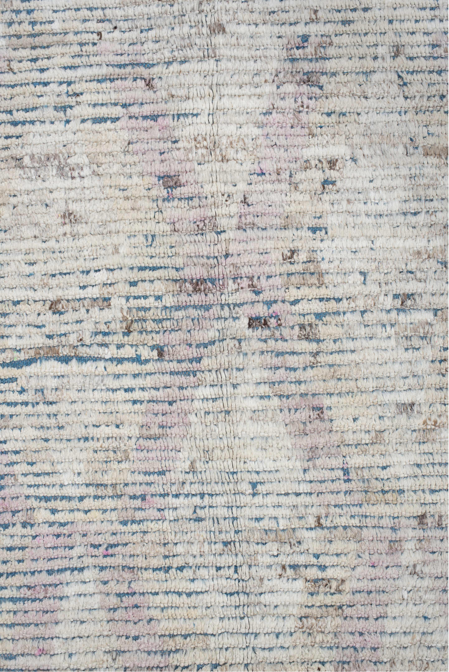 13' x 14' one-of-a-kind handmade vintage Tulu oversize rug. Color palette: ivory, slate, taupe, pale lavender, charcoal