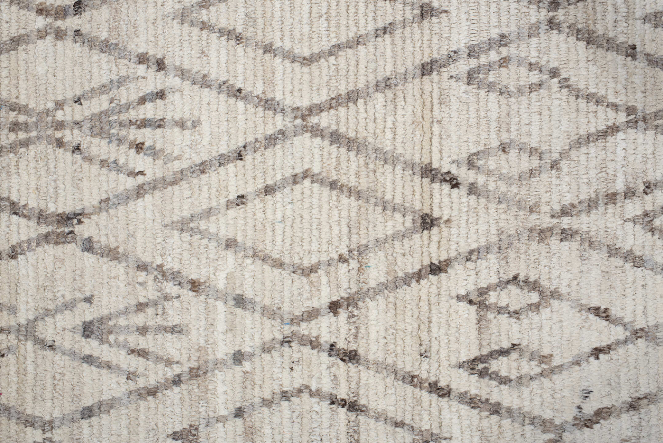 3' x 12' one-of-a-kind handmade vintage Tulu runner rug. Color palette: light gray, off-white, gray, pink, gainsboro, silver