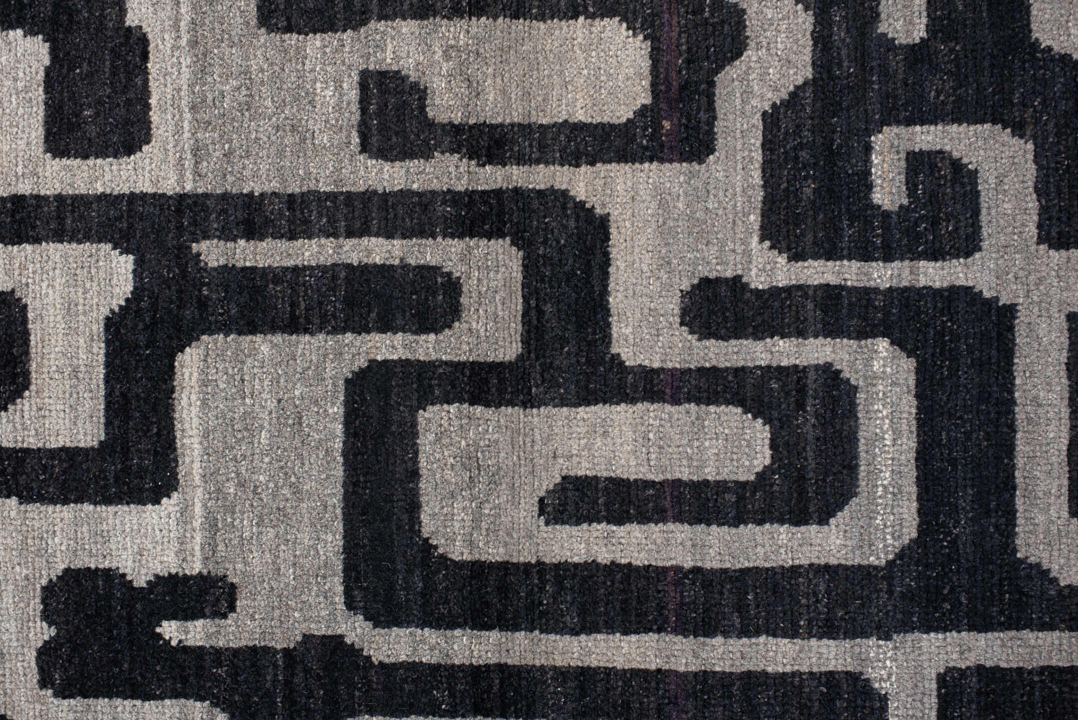 3' x 10' one-of-a-kind handmade vintage Tulu runner rug. Color palette: gray, black, charcoal