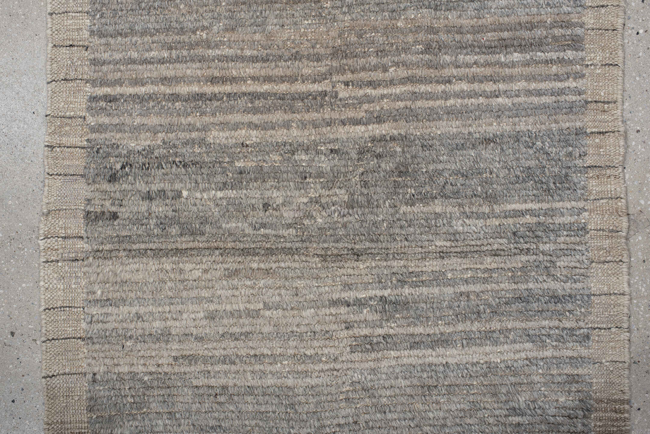 2' x 9' one-of-a-kind handmade vintage Kilim runner rug. Color palette: gray, taupe, ivory, charcoal, greige, beige, black