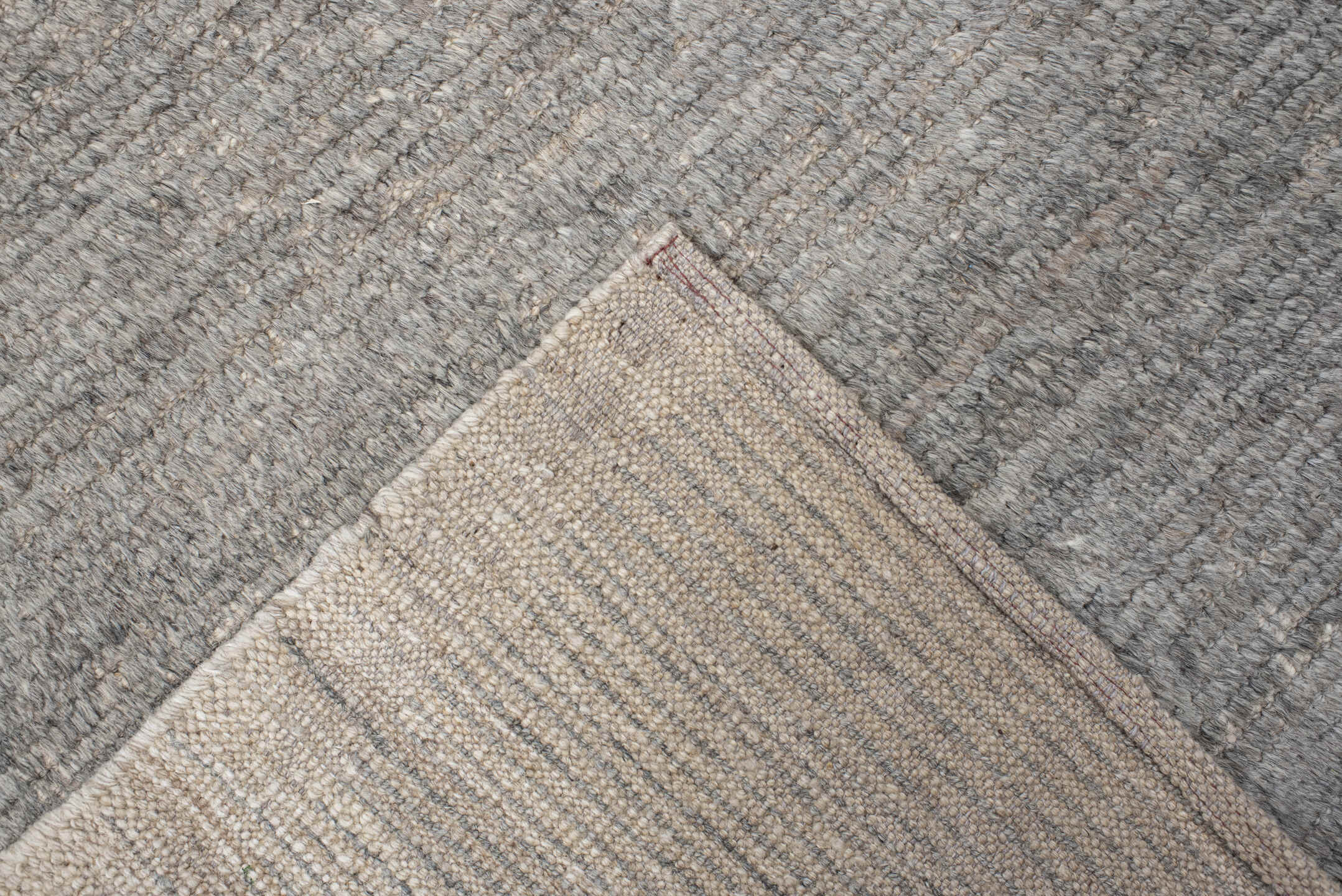 2' x 9' one-of-a-kind handmade vintage Kilim runner rug. Color palette: gray, taupe, ivory, charcoal, greige, beige, black
