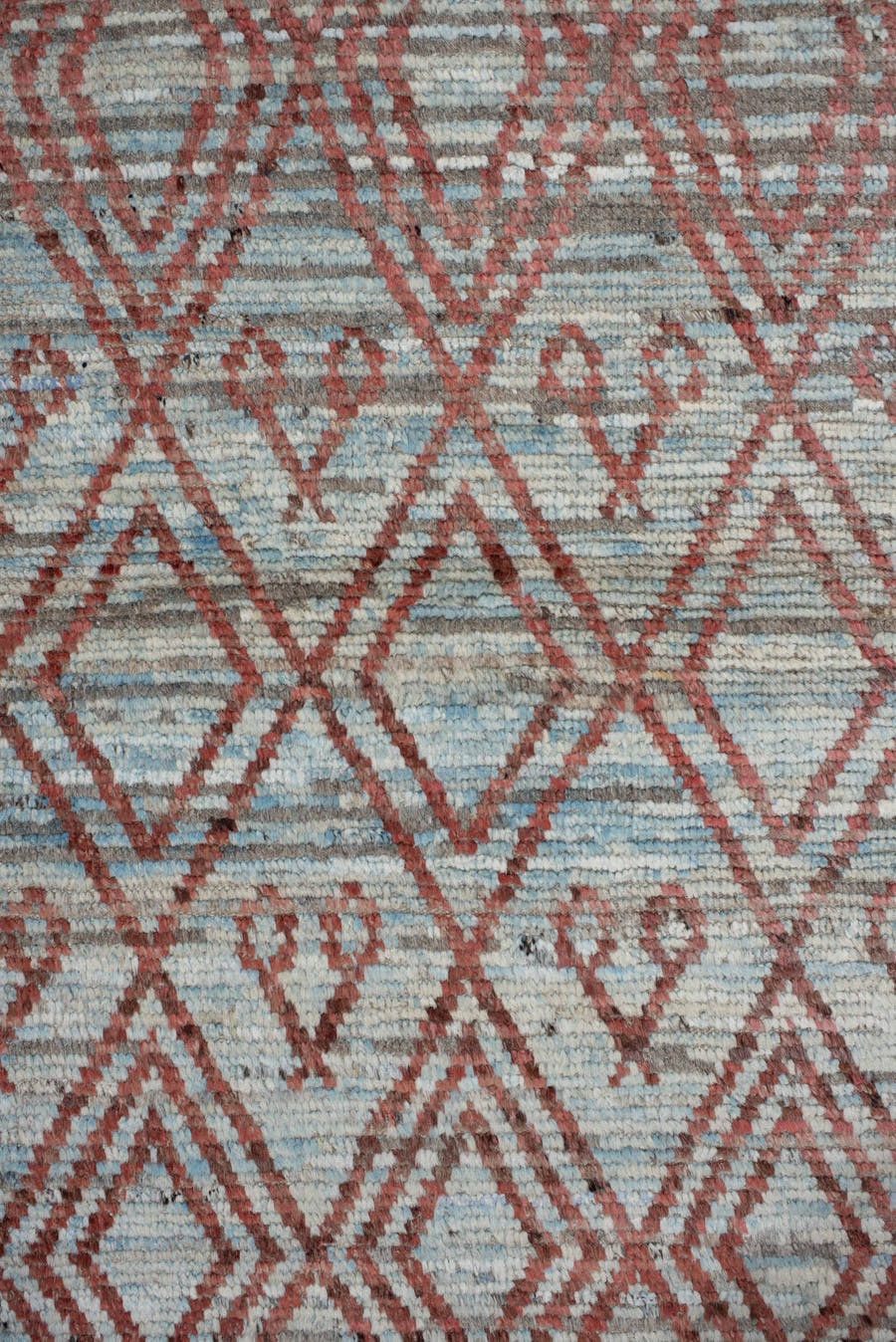 3' x 9' one-of-a-kind handmade vintage Kilim runner rug. Color palette: ivory, rust, pale_aqua, beige, taupe, terracotta