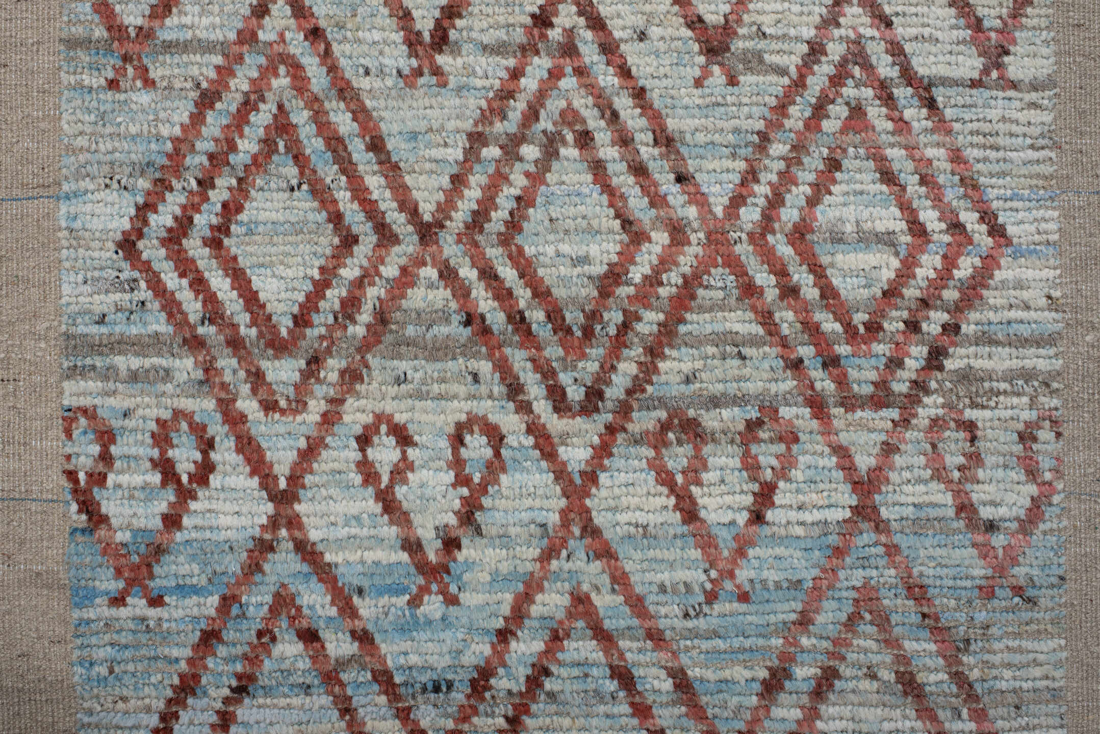 3' x 9' one-of-a-kind handmade vintage Kilim runner rug. Color palette: ivory, rust, pale_aqua, beige, taupe, terracotta