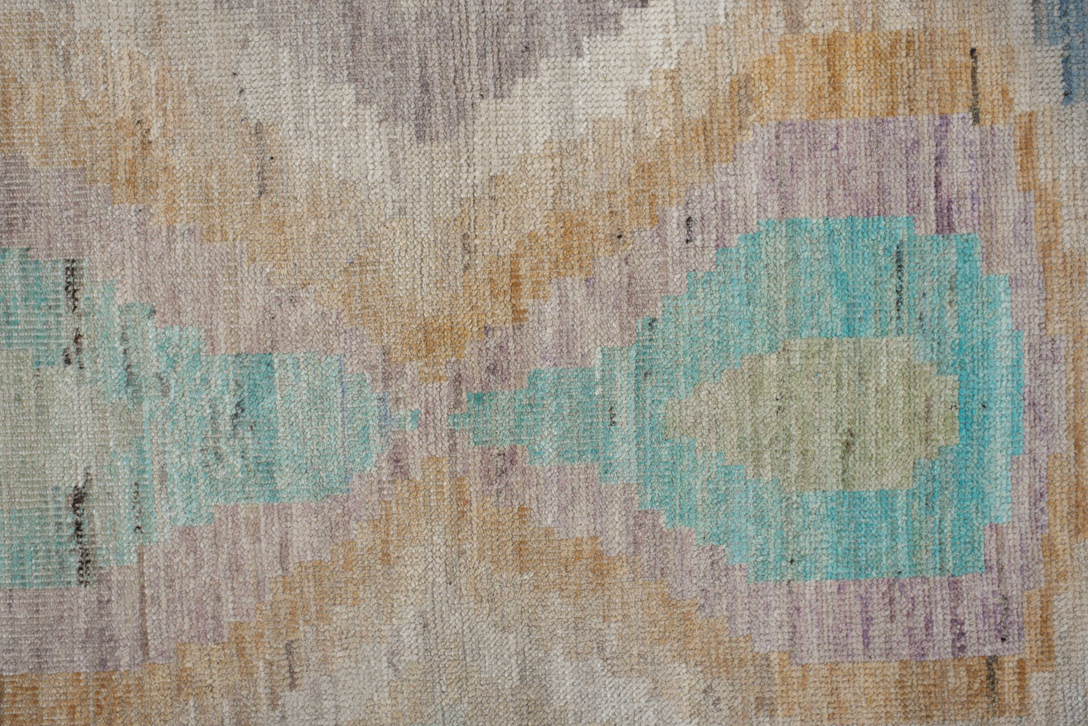 3' x 9' one-of-a-kind handmade vintage Kilim runner rug. Color palette: blue, brown, cadet blue, dim gray, gainsboro, gray