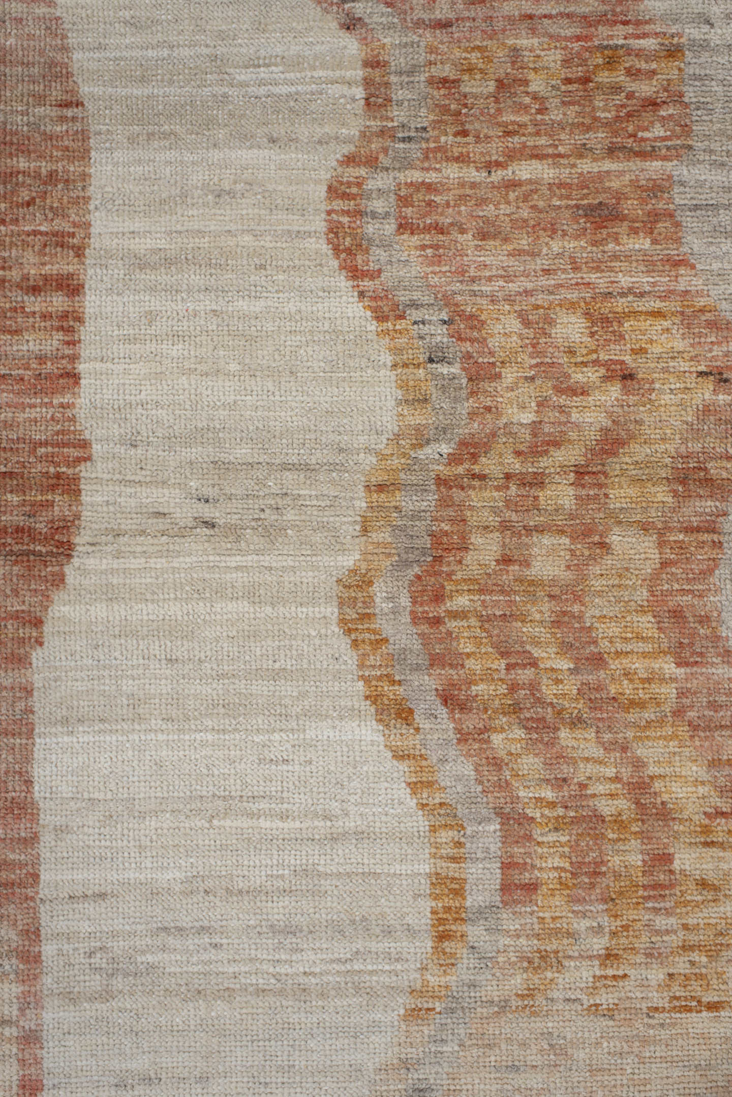 3' x 9' one-of-a-kind handmade vintage Kilim runner rug. Color palette: ivory, taupe, peach, aqua, sand, gray, beige