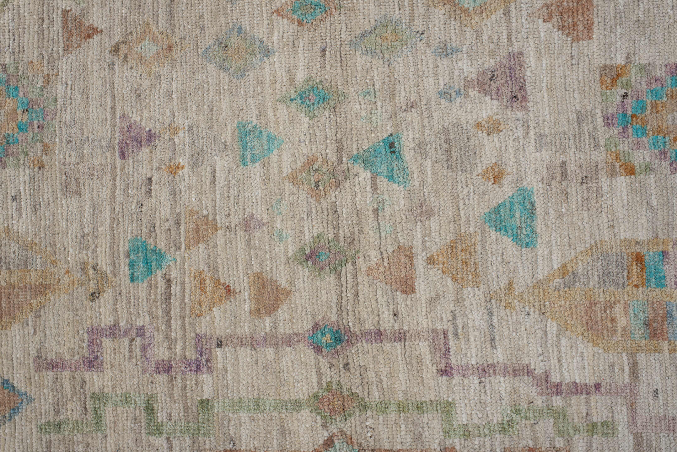 3' x 9' one-of-a-kind handmade vintage Kilim runner rug. Color palette: brown, pink, blue, orange, off-white, green, gray