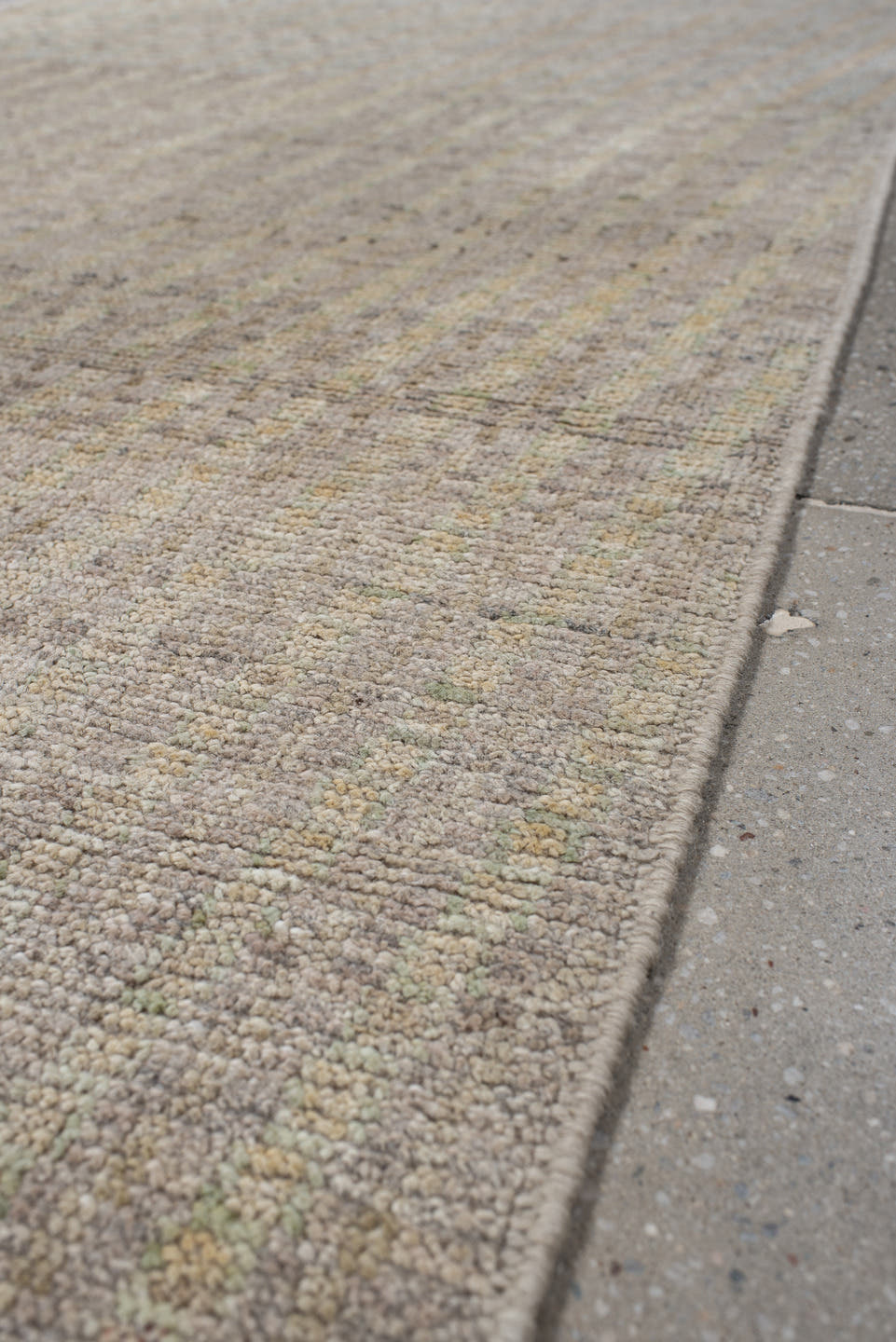 2' x 9' one-of-a-kind handmade vintage Kilim runner rug. Color palette: ivory, beige, taupe, pale blue, cream, gray