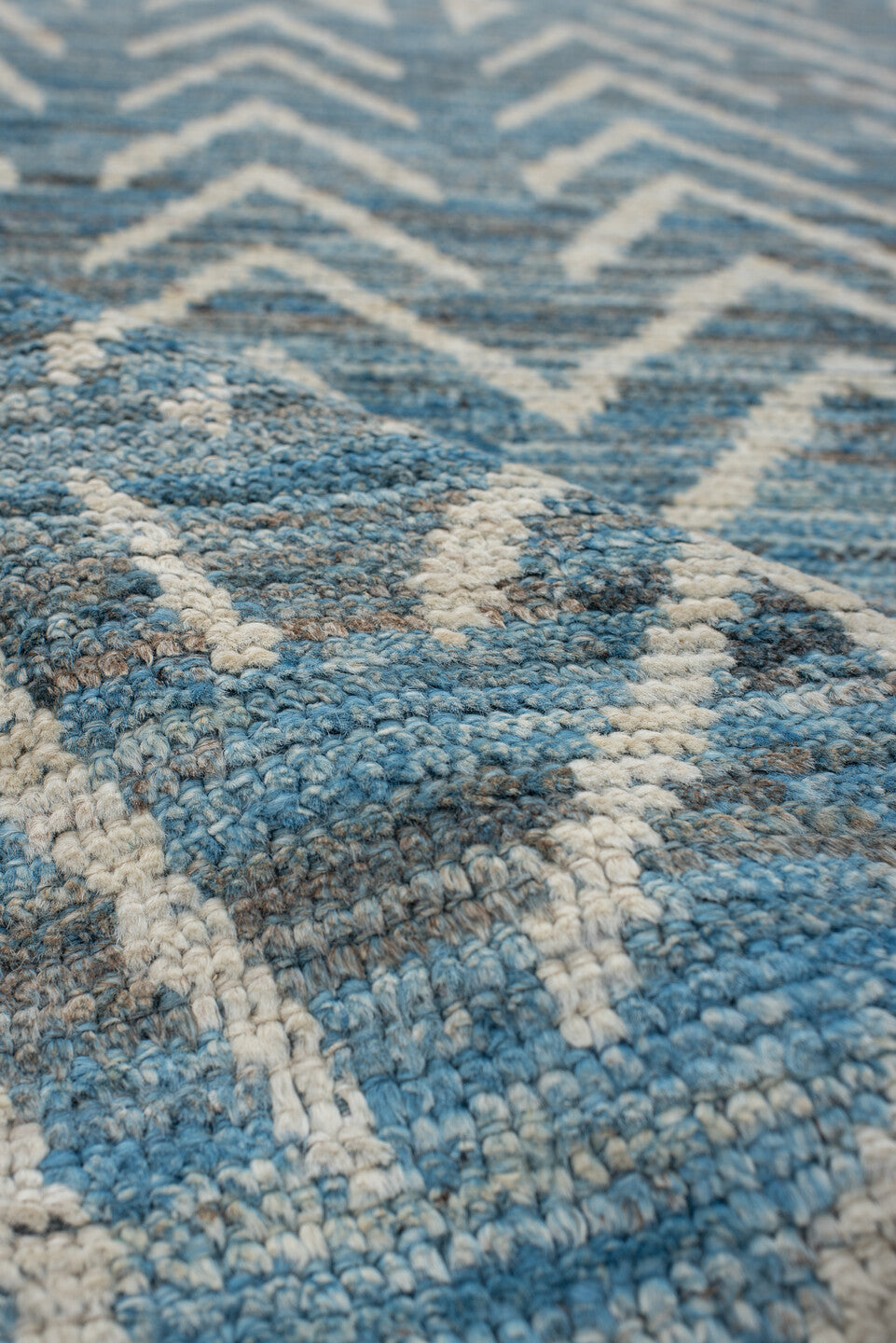 3' x 8' one-of-a-kind handmade vintage Tulu runner rug. Color palette: black, blue, charcoal, dark gray, dim gray, gainsboro