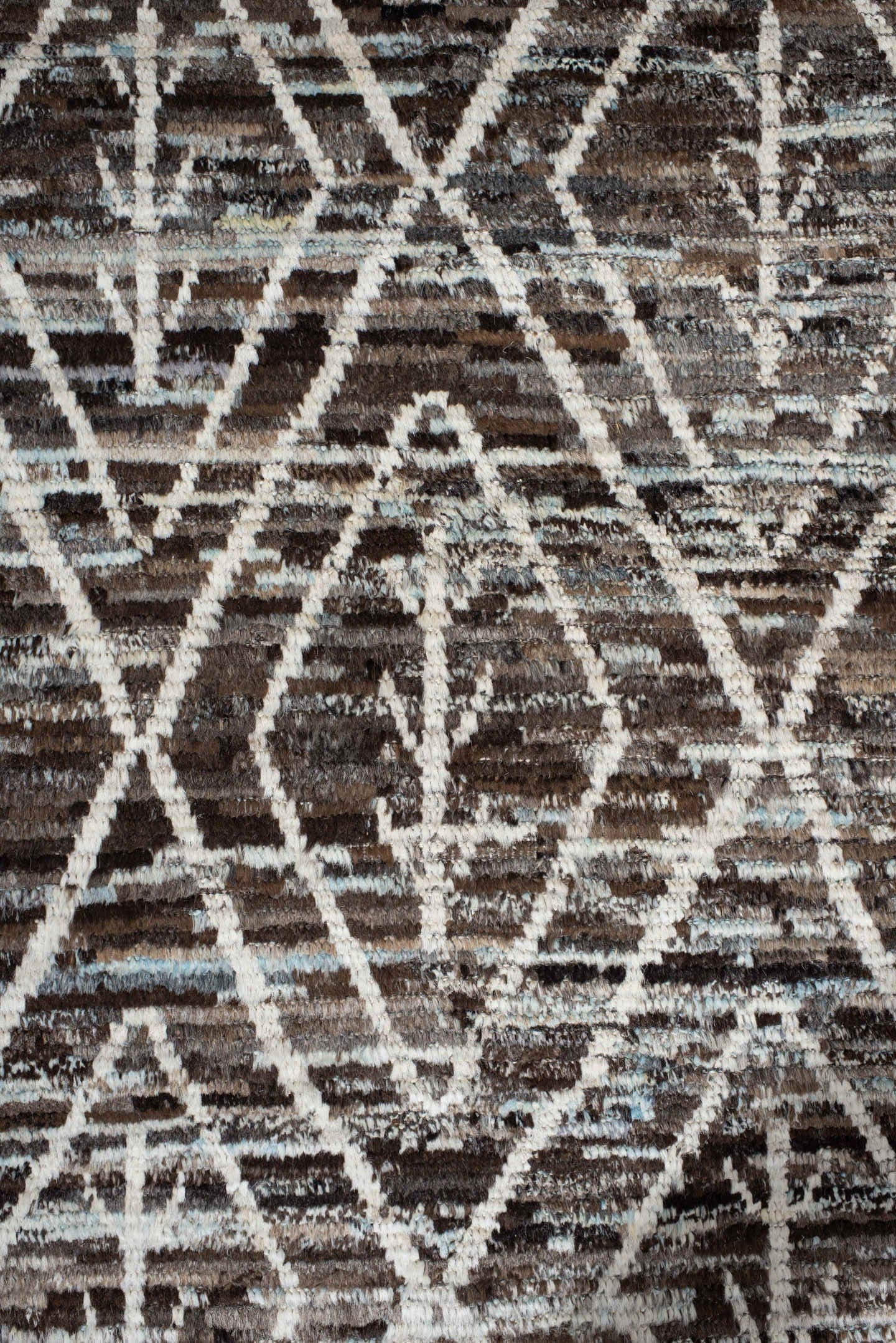 2' x 10' one-of-a-kind handmade vintage Kilim runner rug. Color palette: brown, ivory, taupe, charcoal, cream, beige, gray