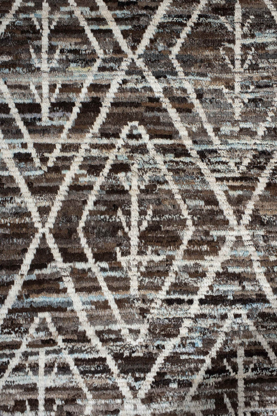 2' x 10' one-of-a-kind handmade vintage Kilim runner rug. Color palette: brown, ivory, taupe, charcoal, cream, beige, gray
