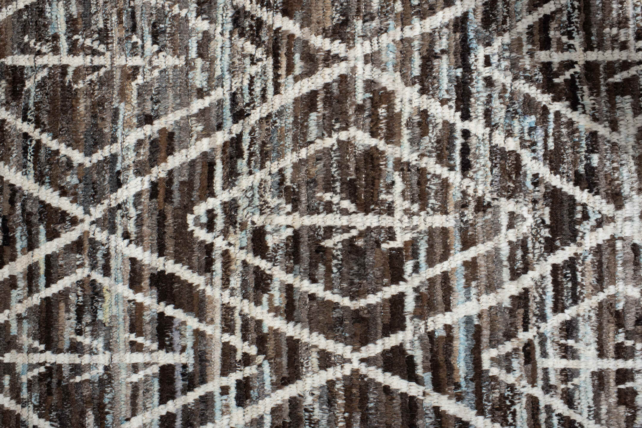 2' x 10' one-of-a-kind handmade vintage Kilim runner rug. Color palette: black, brown, charcoal, dark gray, dim gray