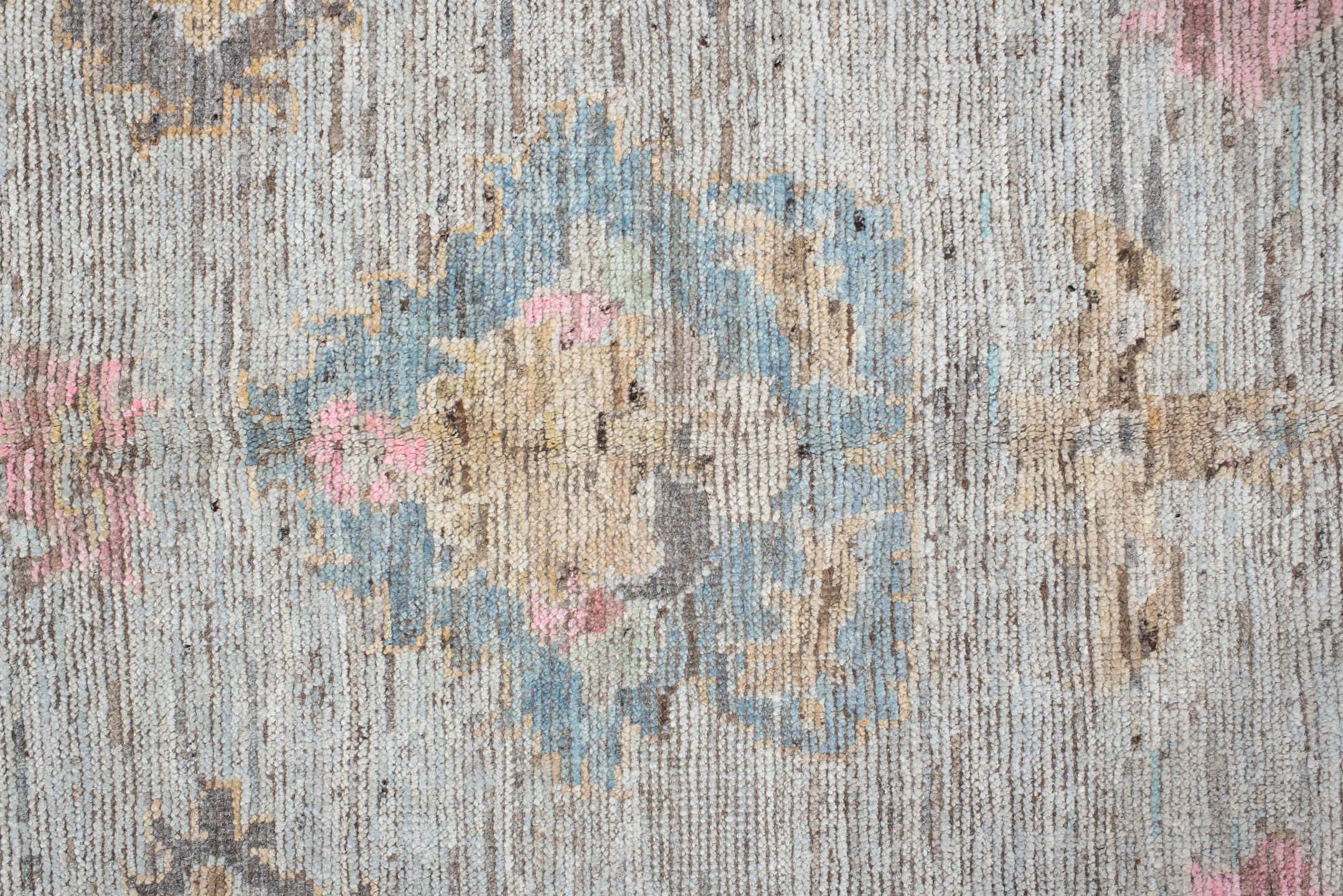 10' x 13' one-of-a-kind handmade vintage Oushak large size rug. Color palette: brown, dark gray, dim gray, gainsboro, gray