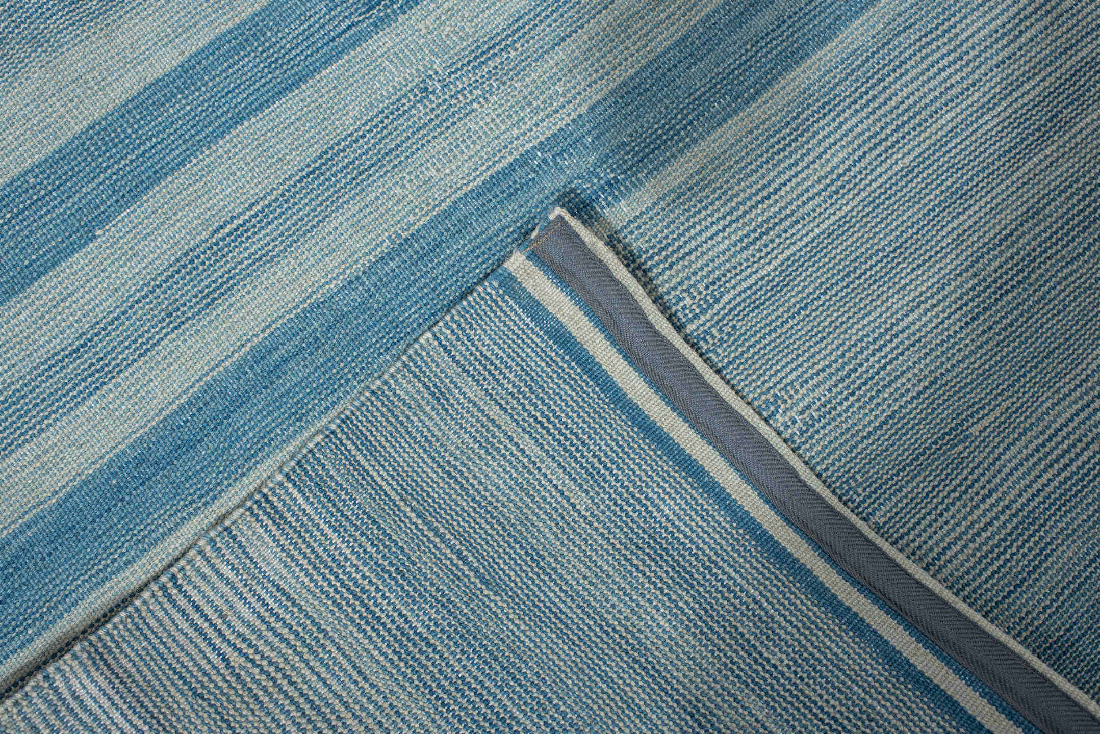2' x 9' one-of-a-kind handmade vintage Kilim runner rug. Color palette: sky blue, ivory, teal, light blue