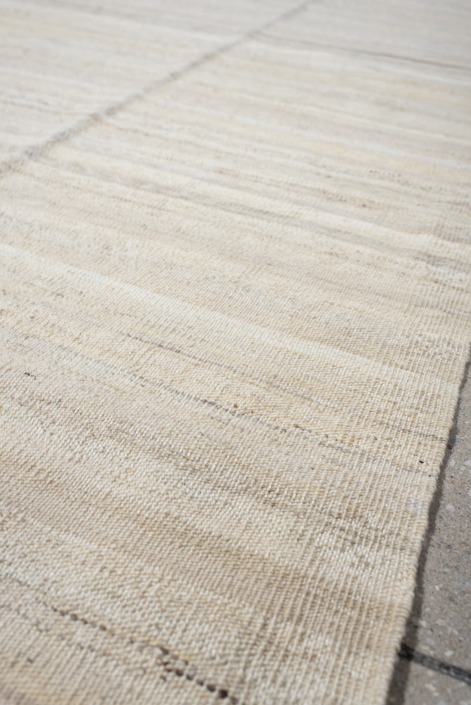 2' x 9' one-of-a-kind handmade vintage Kilim runner rug. Color palette: ivory, cream, beige, taupe, sand, light gray, gray