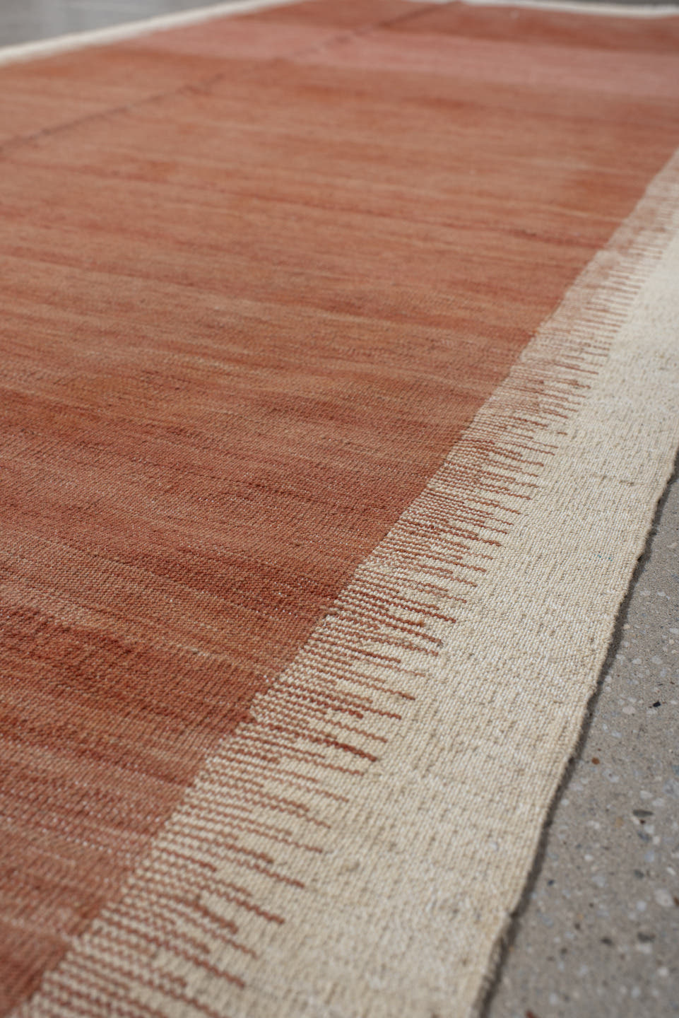 2' x 10' one-of-a-kind handmade vintage Kilim runner rug. Color palette: terra cotta, ivory, rose, camel, terracotta, brown