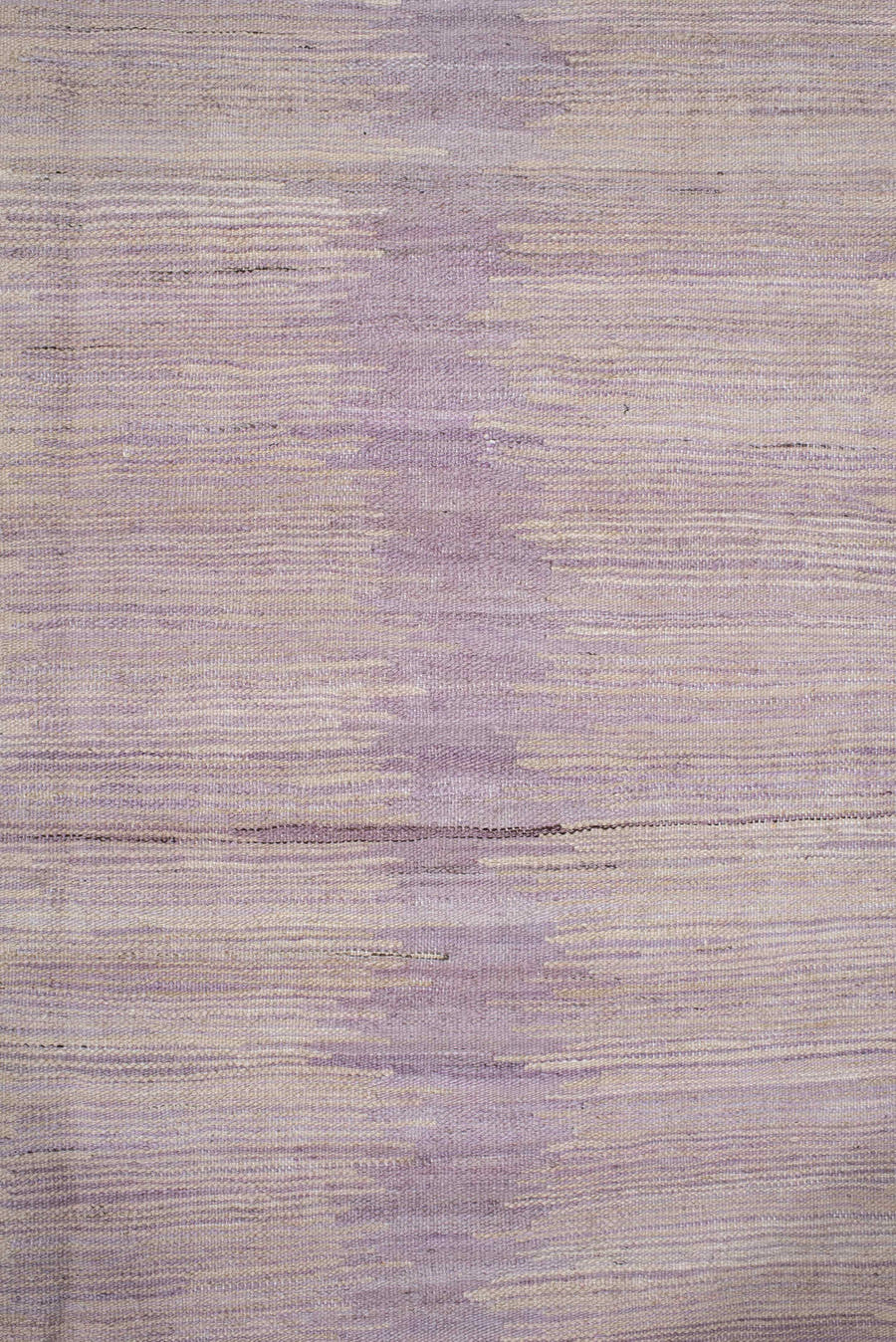 3' x 12' one-of-a-kind handmade vintage Kilim runner rug. Color palette: ivory, lavender, blush, rose, cream, light gray