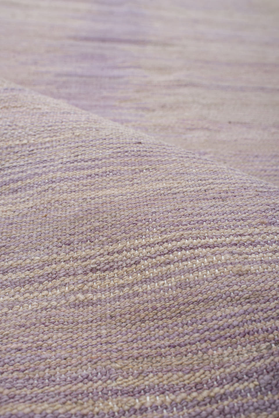 3' x 12' one-of-a-kind handmade vintage Kilim runner rug. Color palette: ivory, lavender, blush, rose, cream, light gray