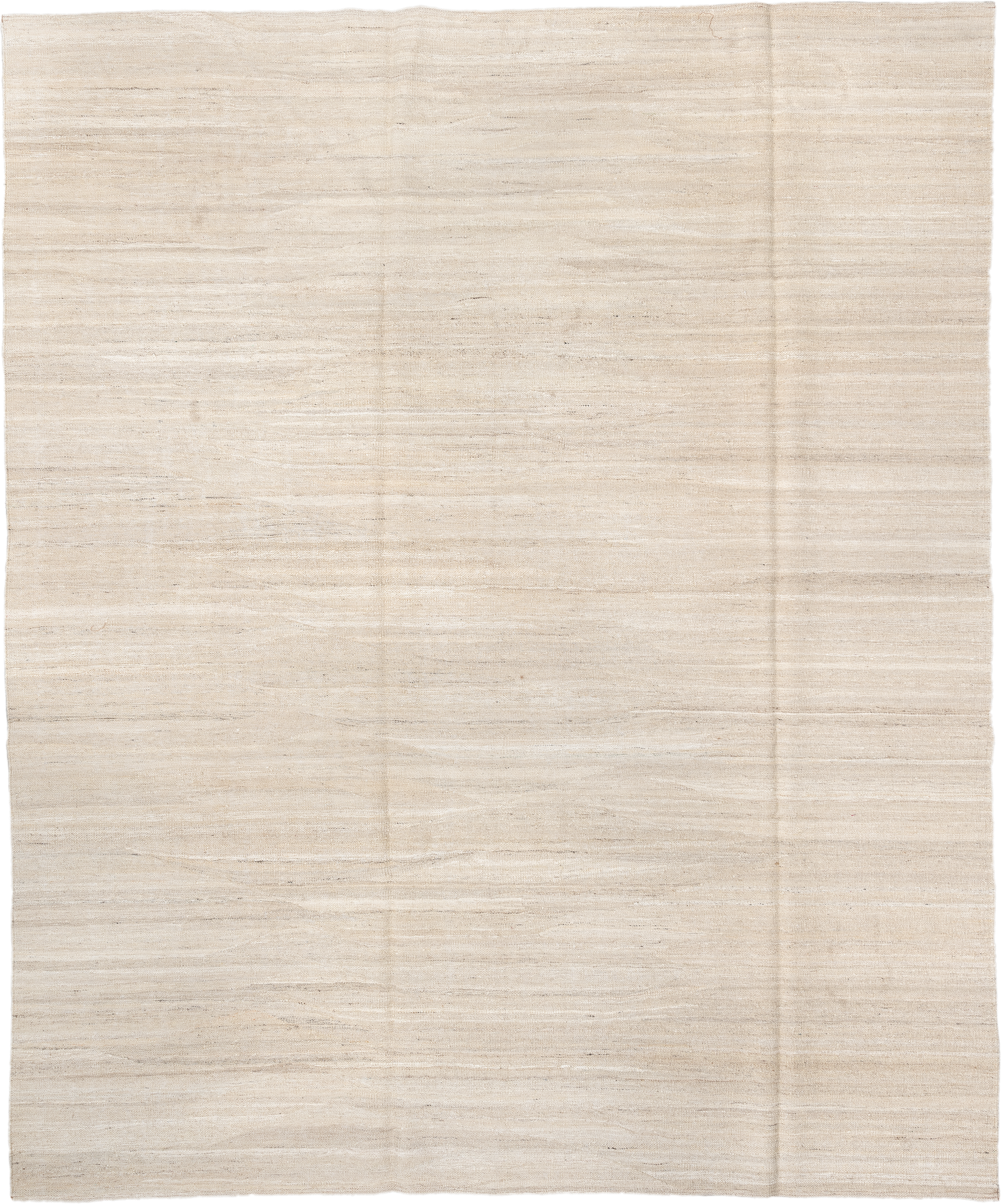 8' x 9' one-of-a-kind handmade vintage Kilim rug. Color palette: ivory, cream, beige, taupe, gray